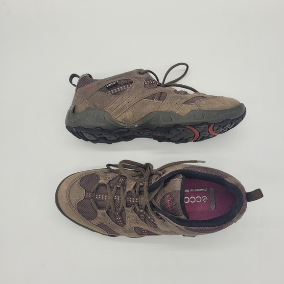 Ecco Womens Receptor Gortex Brown Suede Low Top Hiking Running Shoes 8 - 8.5 - Picture 13 of 14
